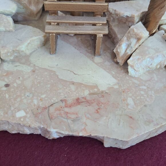 Unique Artisan GW Sanders Stone & Wire Double Tree Sculpture on Marble OOAK 1998 - Picture 6 of 10